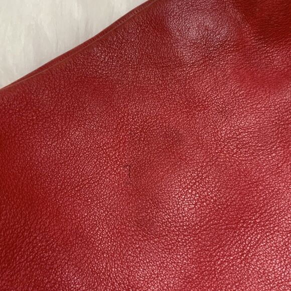 Dooney and Bourke Red Leather Large O Ring Calf Leather Hobo Purse - Picture 13 of 16